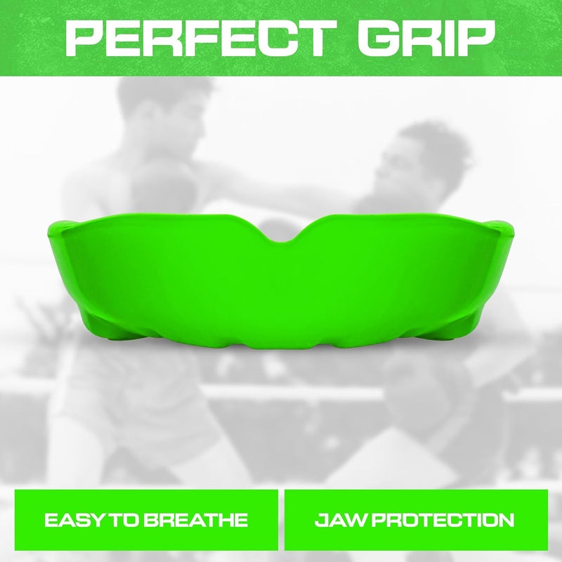 BFS IMPEX Mouth Guard Sports for Adults Best for Teeth,MMA Mouth Guard with Case for Boxing,Karate,Rugby,Football MouthGuard (Flu Green) - Image 3